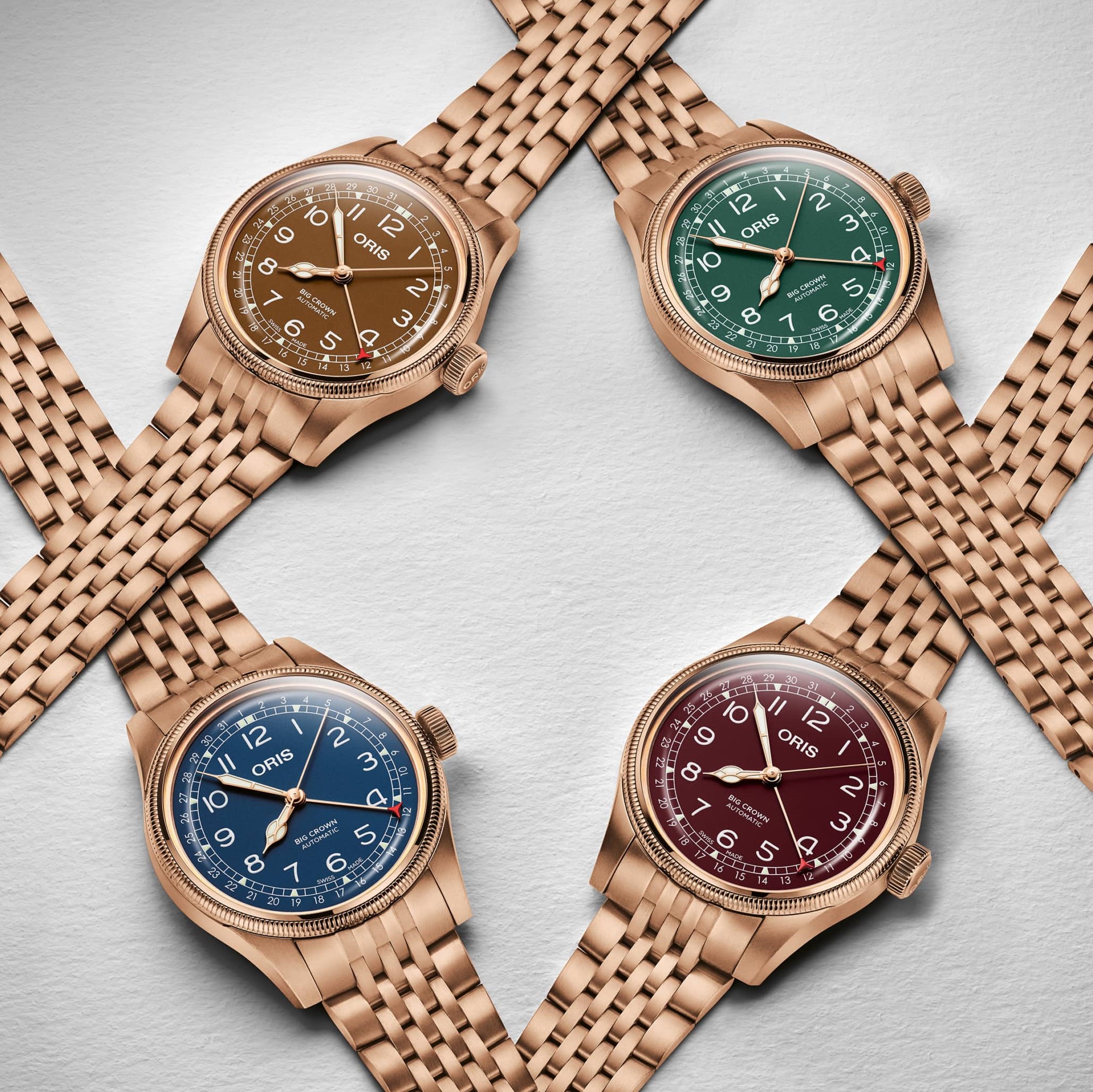 Bathed in Bronze: Oris Updates the Big Crown Pointer Date Bronze with New Bracelets, Dial Colors