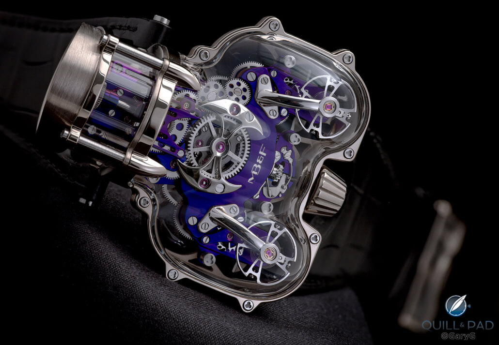Behind The Lens: MB&F Horological Machine No. 9 Sapphire Vision In White Gold – Reprise