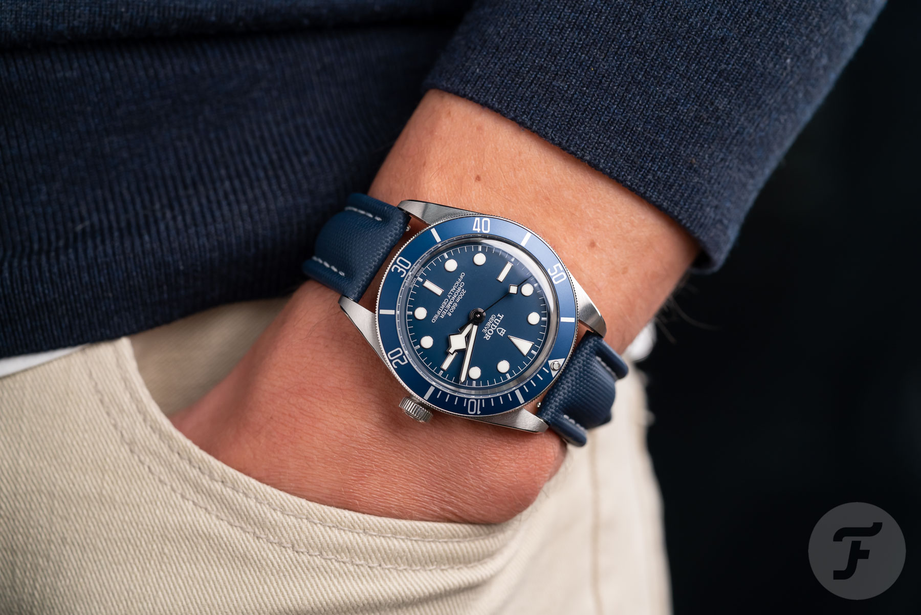 Strap Check: The Blue Sailcloth Strap By Artem Was Destined For My Tudor Black Bay Fifty-Eight Blue