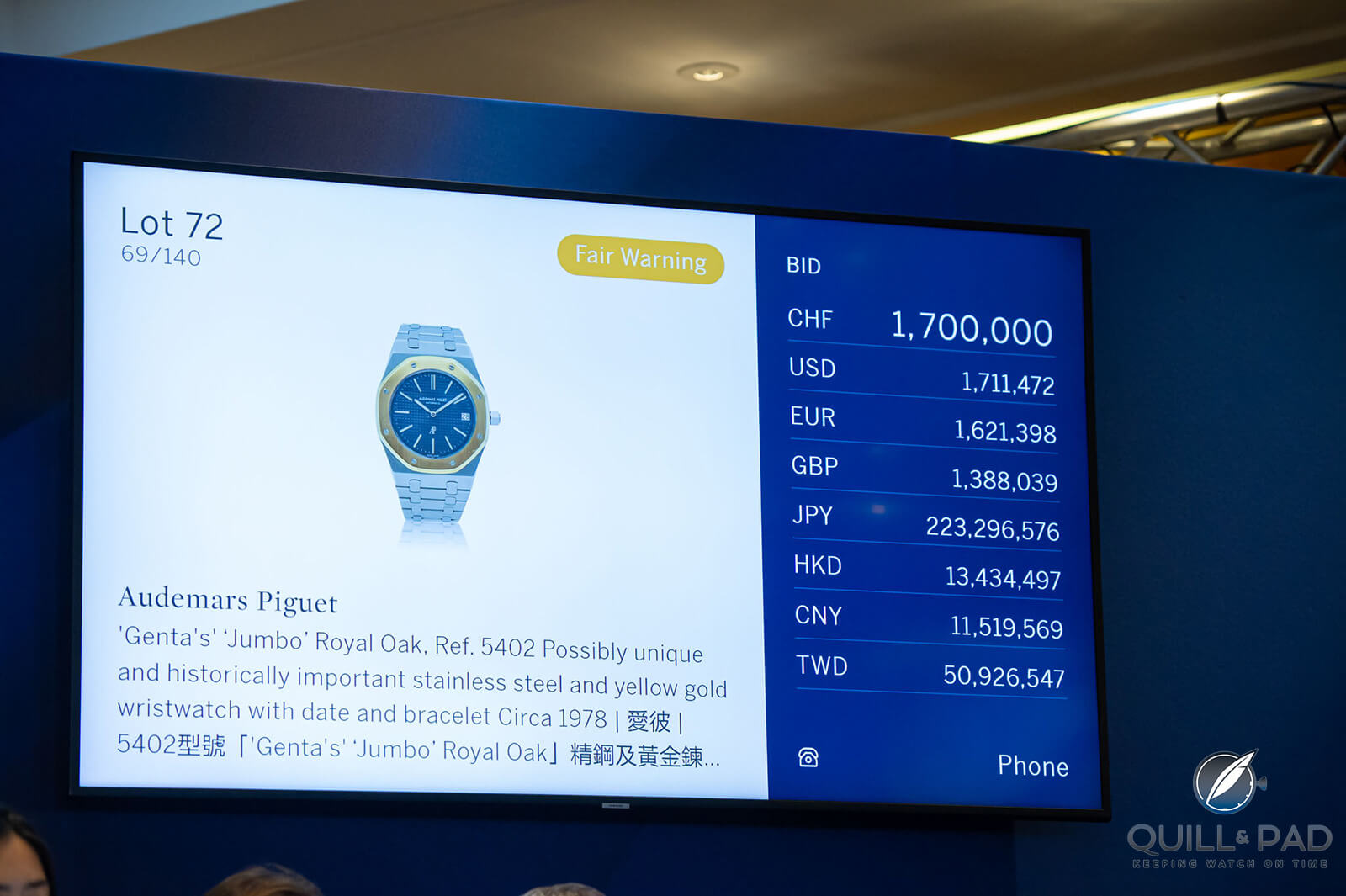 Gérald Genta’s Personal (And Unique) Audemars Piguet Royal Oak Jumbo Ref. 5402 Auctioned By Sotheby’s For Record-Setting CHF 2,107,000