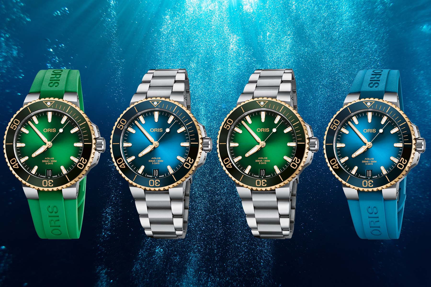 Oris Makes A Splash With Two New Aquis Date Calibre 400 Dive Watches In Steel And Gold