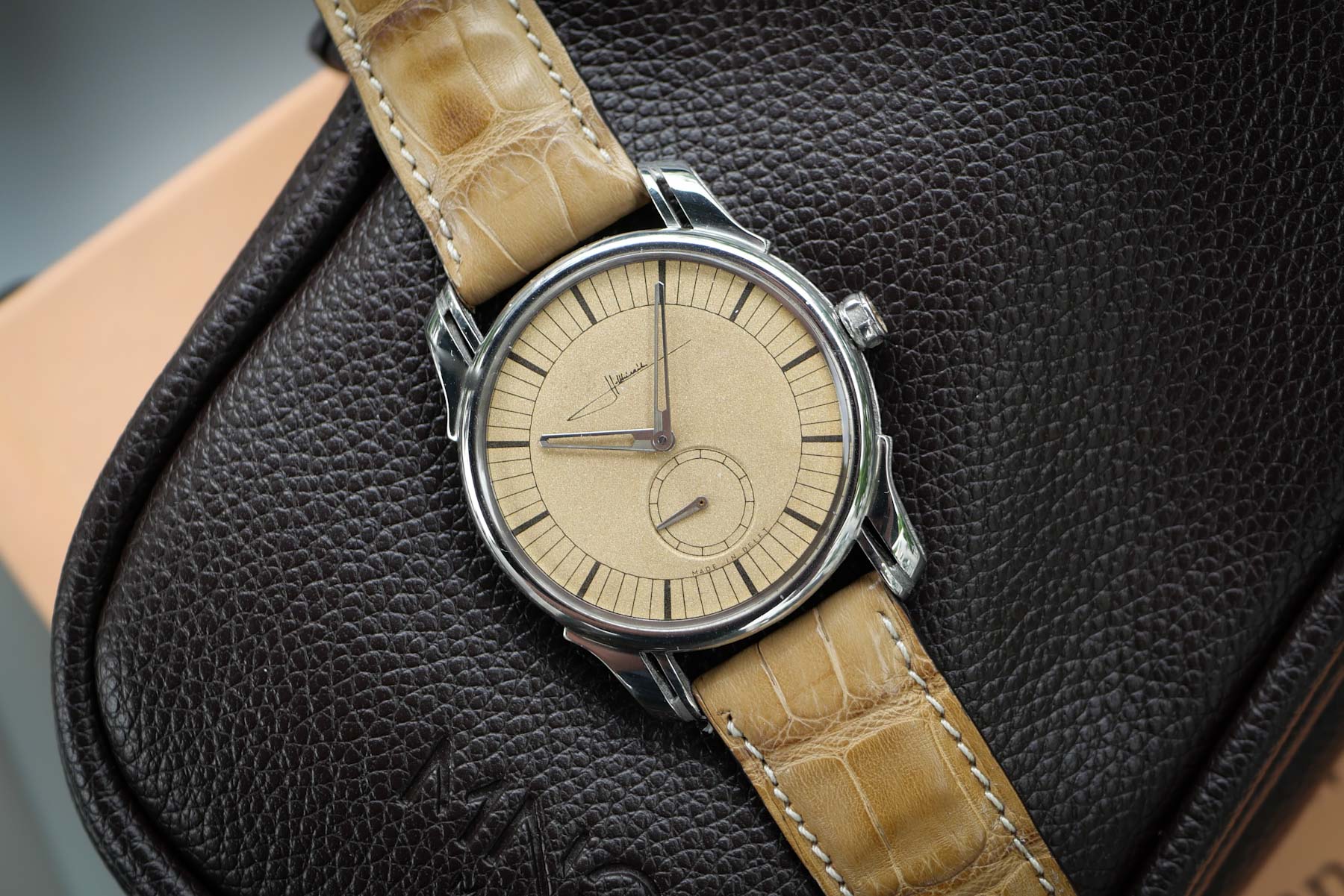 Strap Check: My Bespoke Holthinrichs Ornament On A Beige Kaufmann Alligator Strap