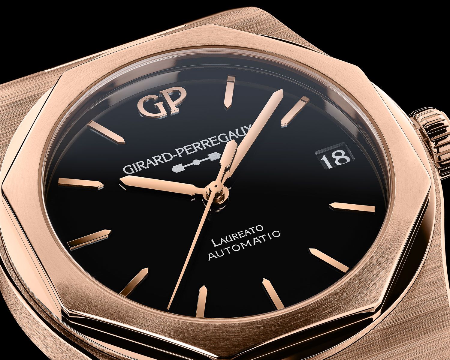 Girard-Perregaux Introduces The Stunning Laureato 42mm Pink Gold & Onyx
