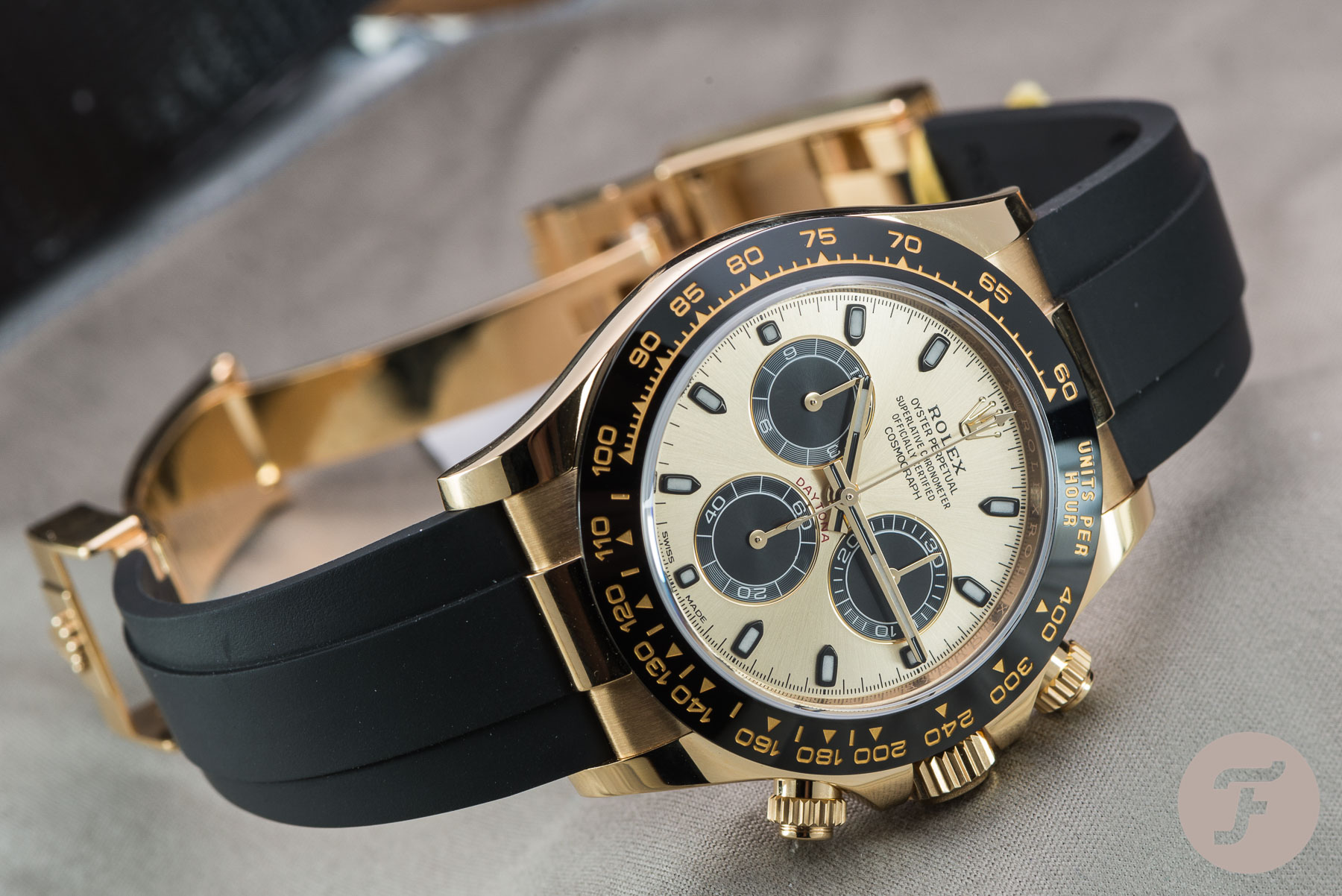 Sunday Morning Showdown: Gold Chronographs Part Deux — Rolex Daytona Vs. Omega Speedmaster Moonshine Gold