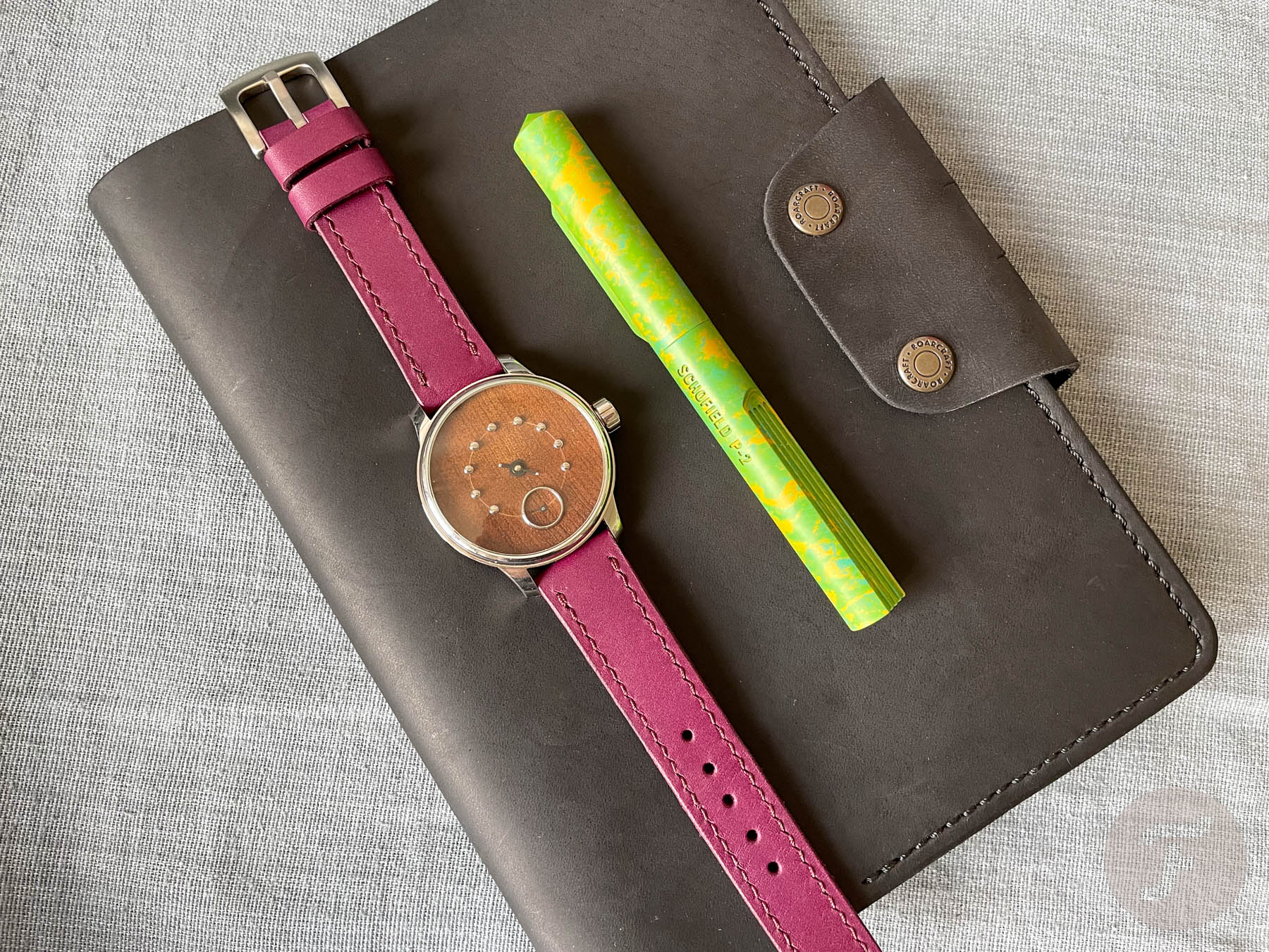Roarcraft Round Three: A Purple Watch Strap, A Black Laptop Case, And A Fetching Leather Notebook Cover