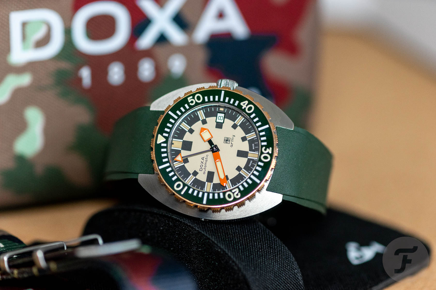 Hands-On With The Doxa Army Bronze Bezel In Hunter Green