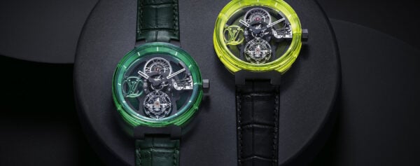 Introducing – The Louis Vuitton Tambour Moon Tourbillon Volant Poinçon de Genève In Green and Yellow Sapphire