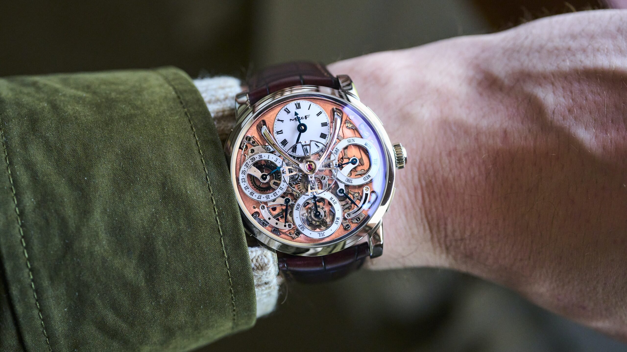Hands-On: The Salmon-Dialed MB&F Legacy Machine Perpetual Calendar