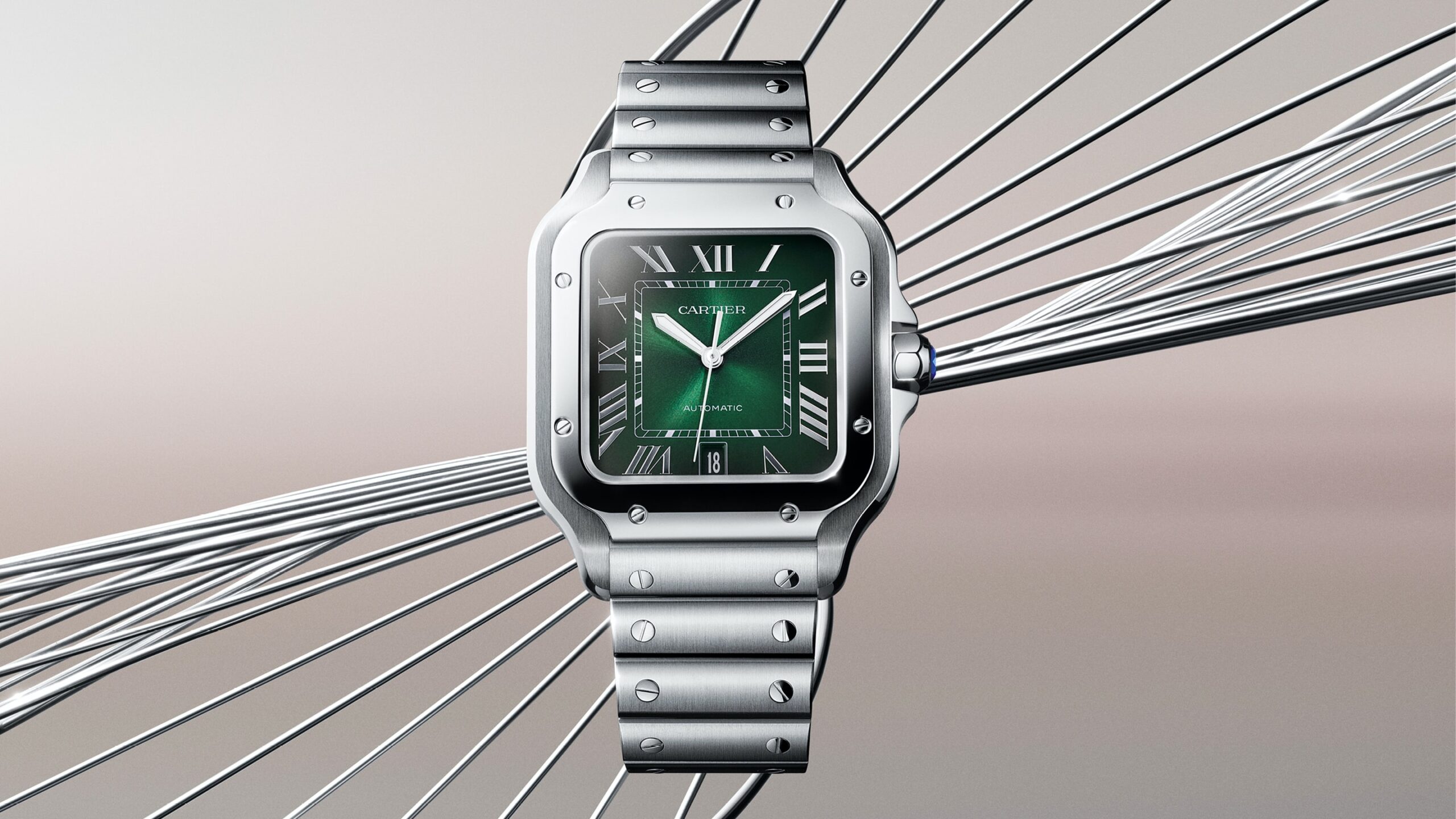 Introducing: The Santos De Cartier With A New Shiny Green Dial
