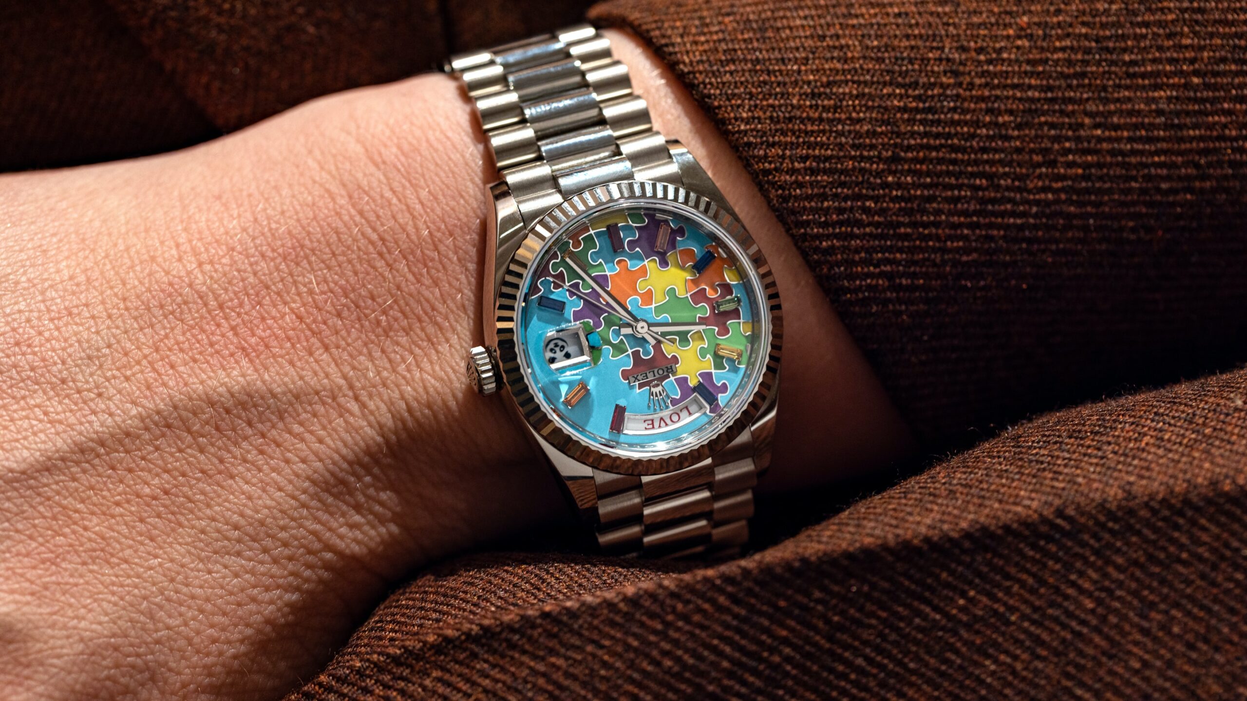 Hands-On: Rolex Day-Dates With Stone Dials, Puzzle Pieces, And Emojis ❤️