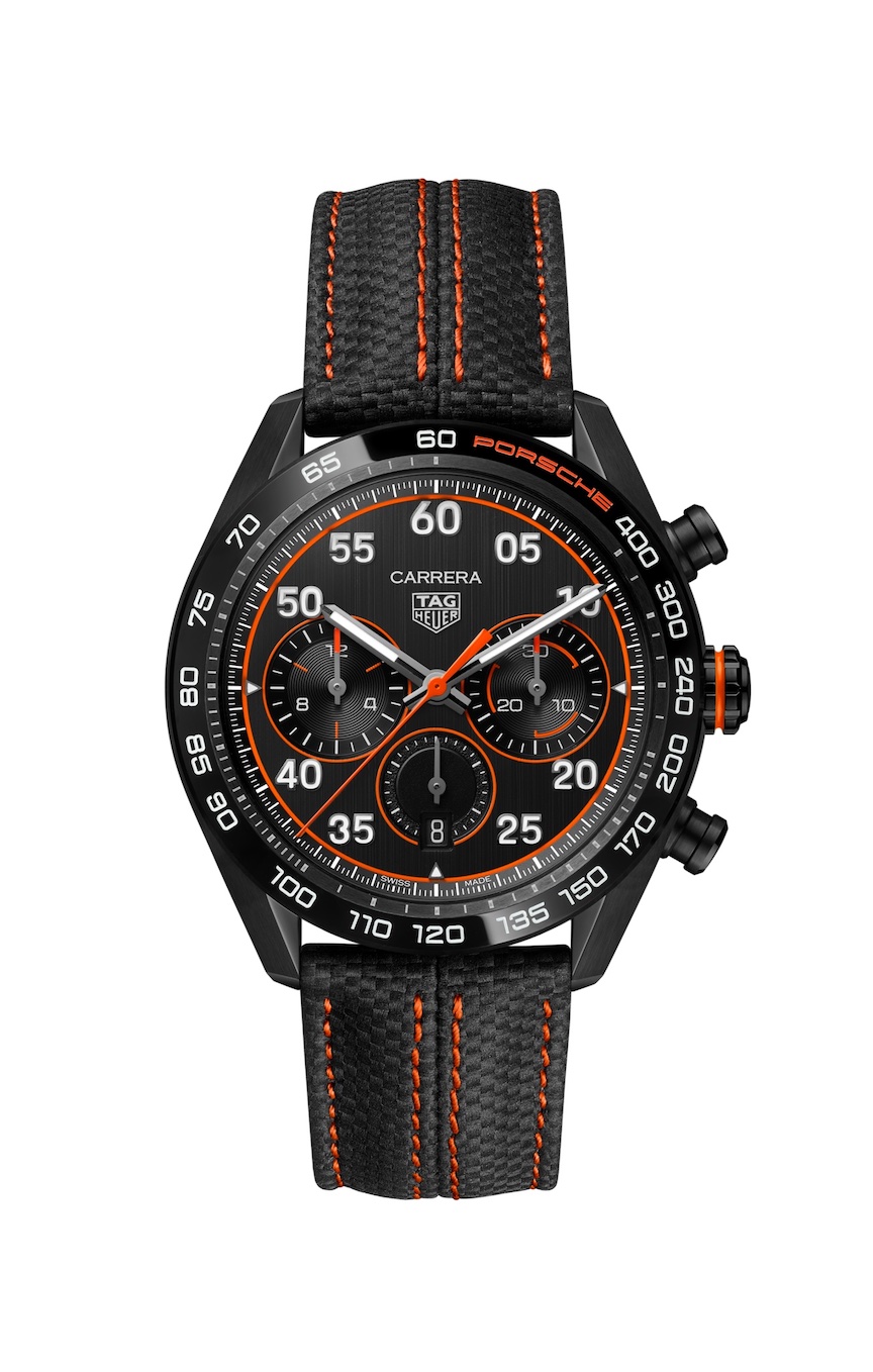 A Closer Look At The TAG Heuer Carrera Chronograph X Porsche Orange Racing Watch