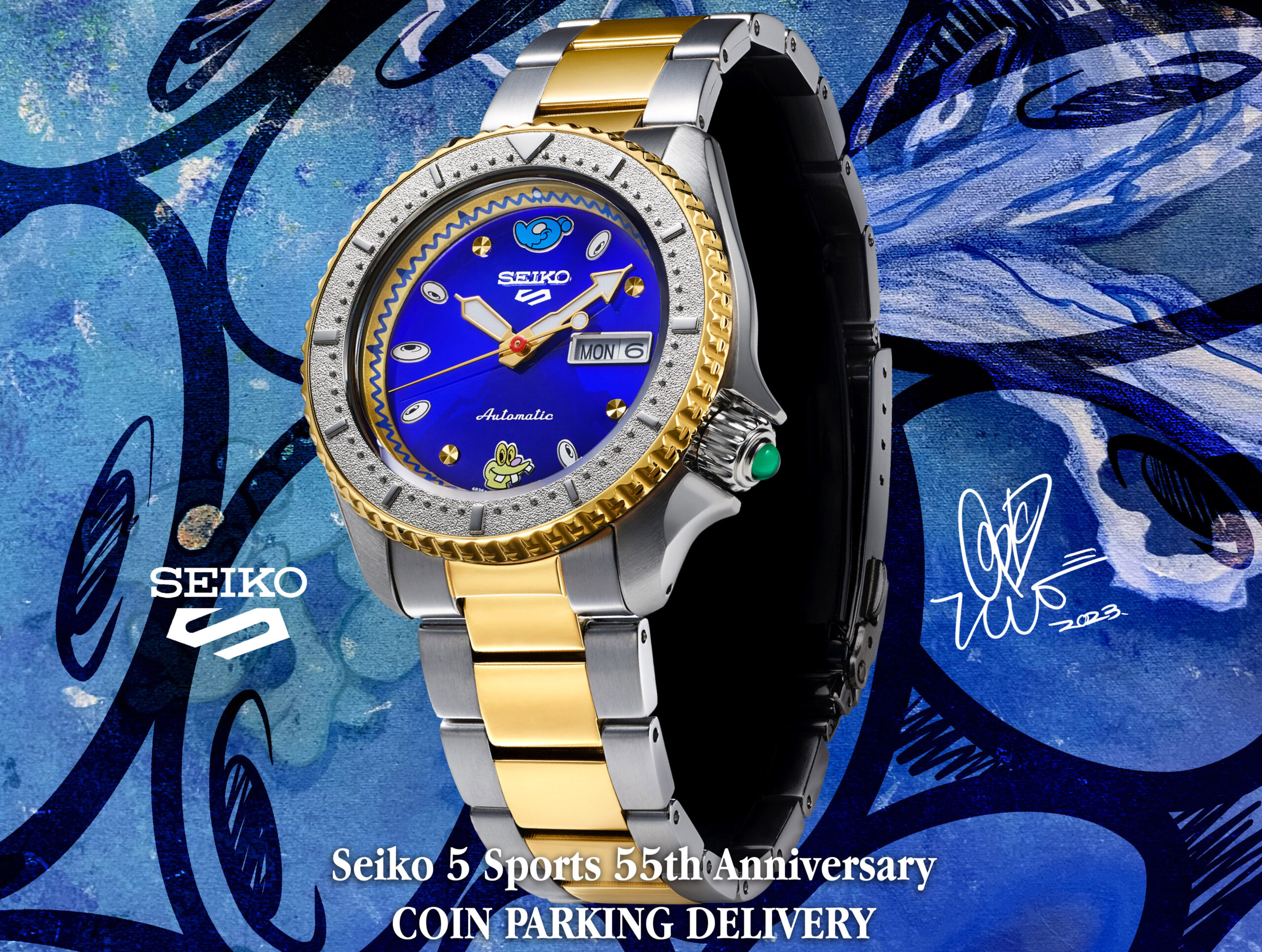 Coin Parking Delivery decorates timeless Seiko 5 Sports