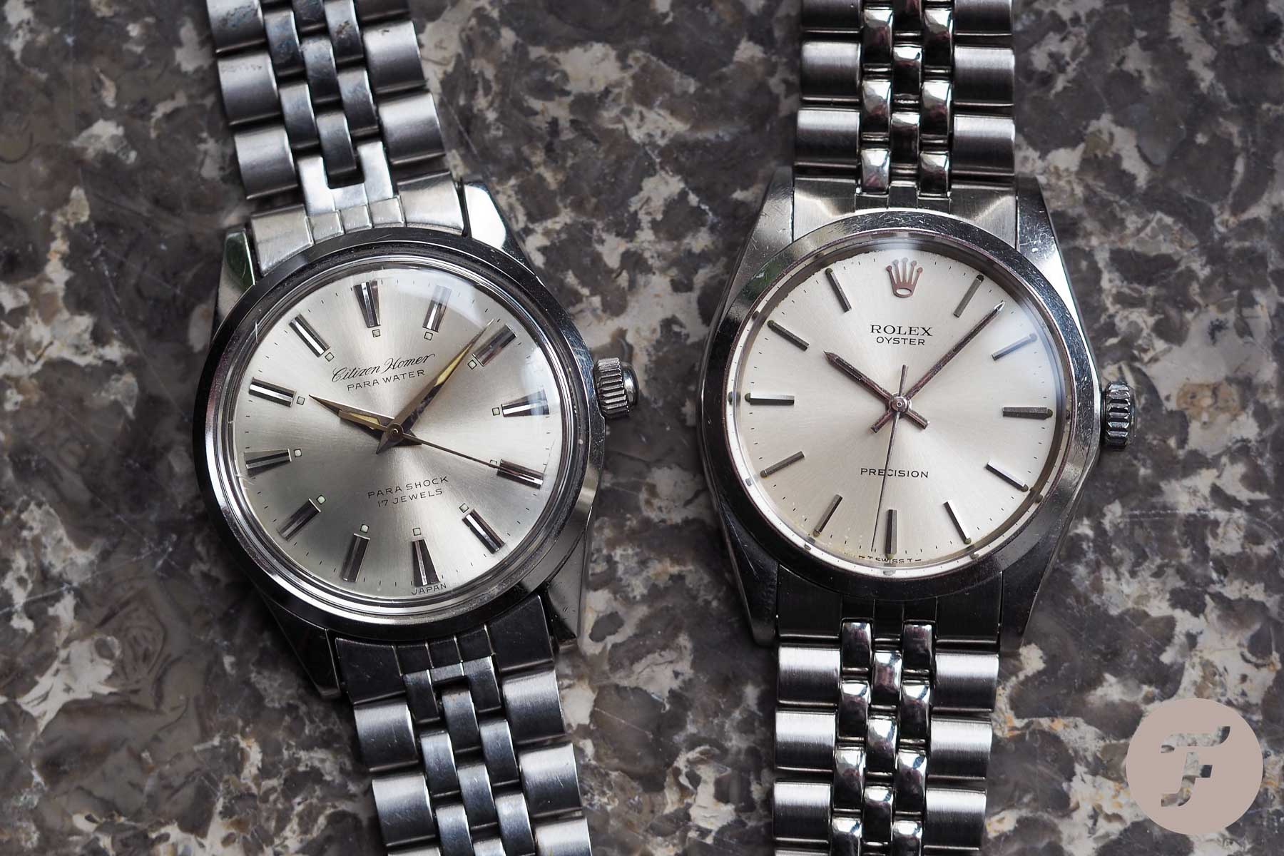 Unlikely Vintage Watch Showdown: Rolex Precision 6426 Vs. Citizen Homer