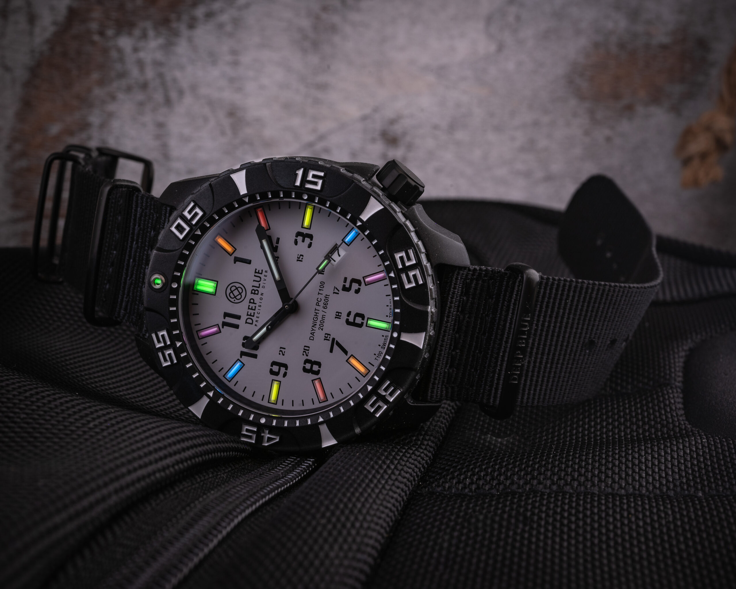 DEEP BLUE Watches DAYNIGHT DIVER PC [bad ass rainbow warrior]