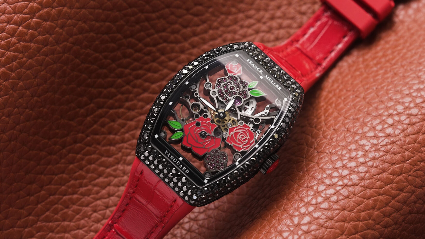 VIDEO: The Franck Muller Vanguard Rose Skeleton Black Diamond is a gem-set marvel