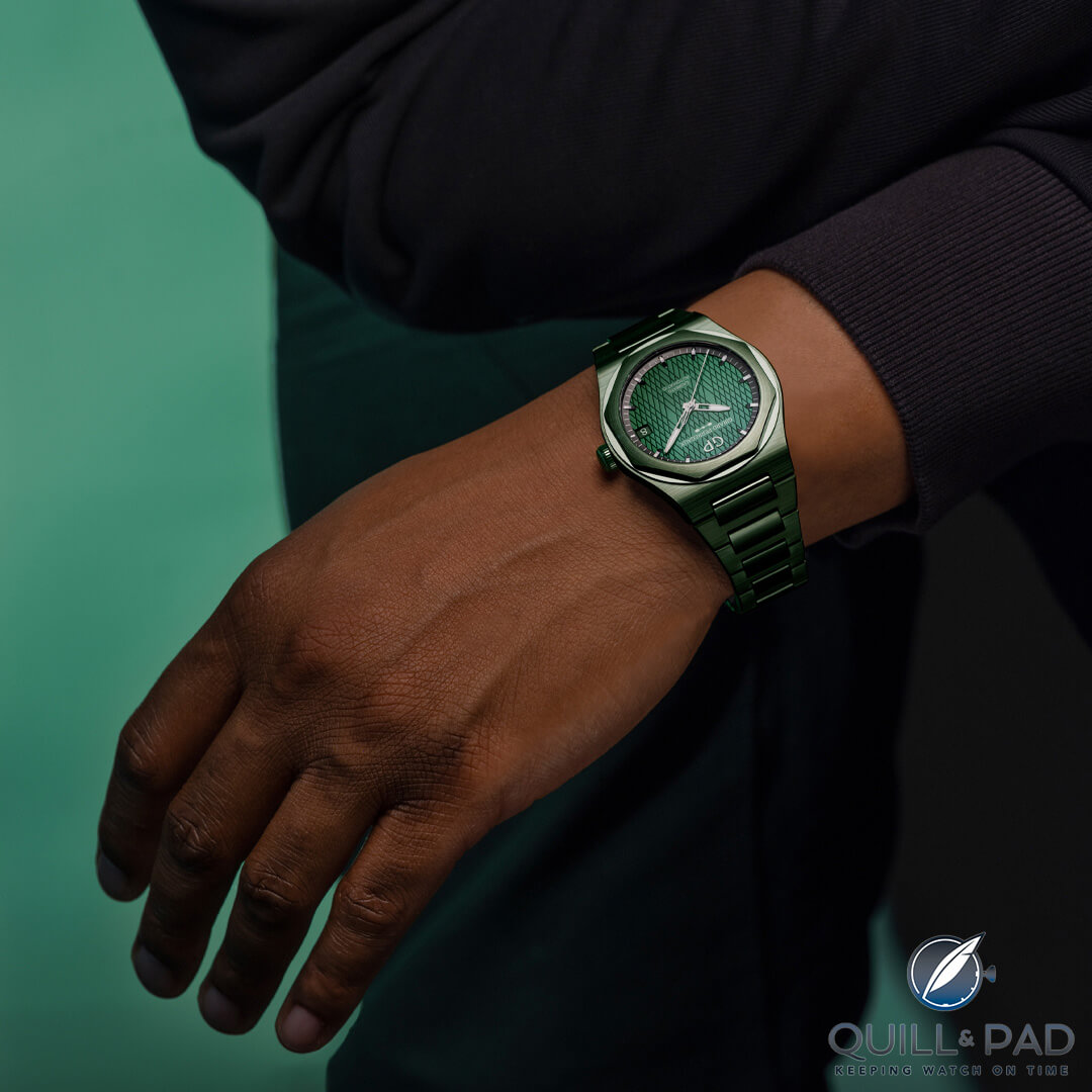 Girard-Perregaux Takes The Laureato Full Throttle With Aston Martin In Two Ceramic Green Editions With 42 mm And 38 mm Cases