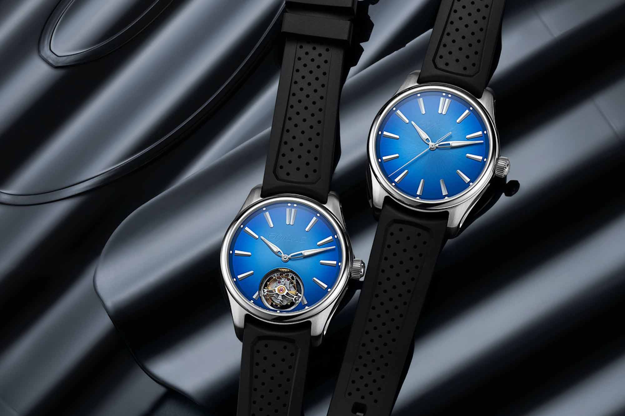 H. Moser (Finally) Introduces a Smaller Pioneer in Two Flavors of Arctic Blue Fumé