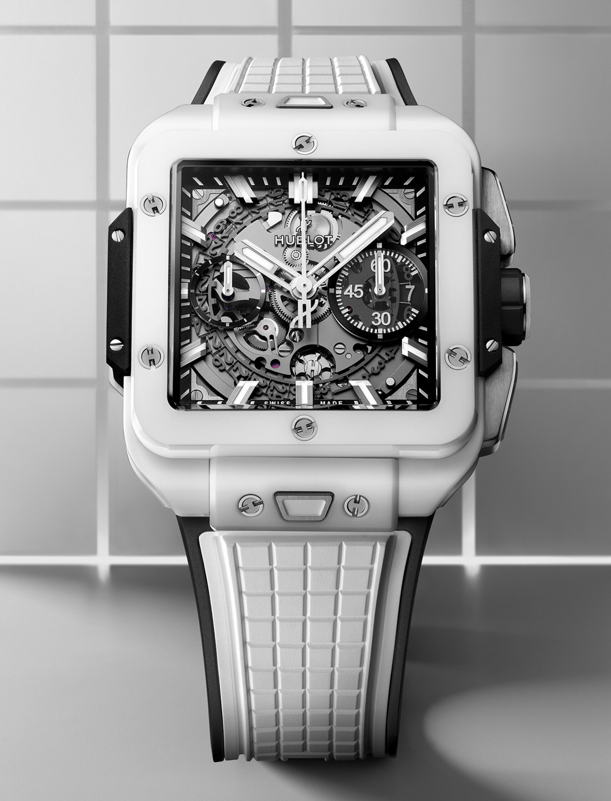 Hublot Square Bang Ceramic Watches In Black And White For 2023
