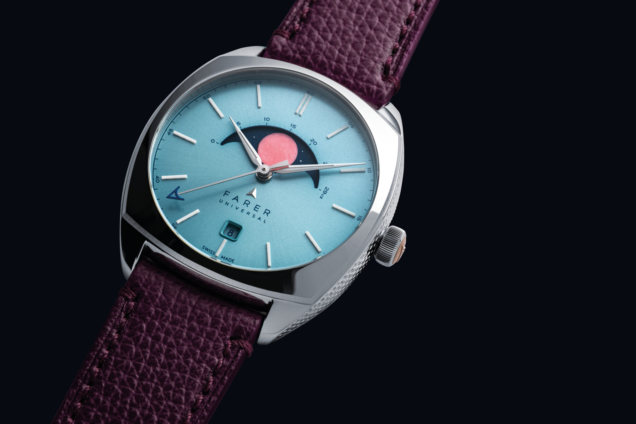 Moon rises for the first time over Farer watch faces