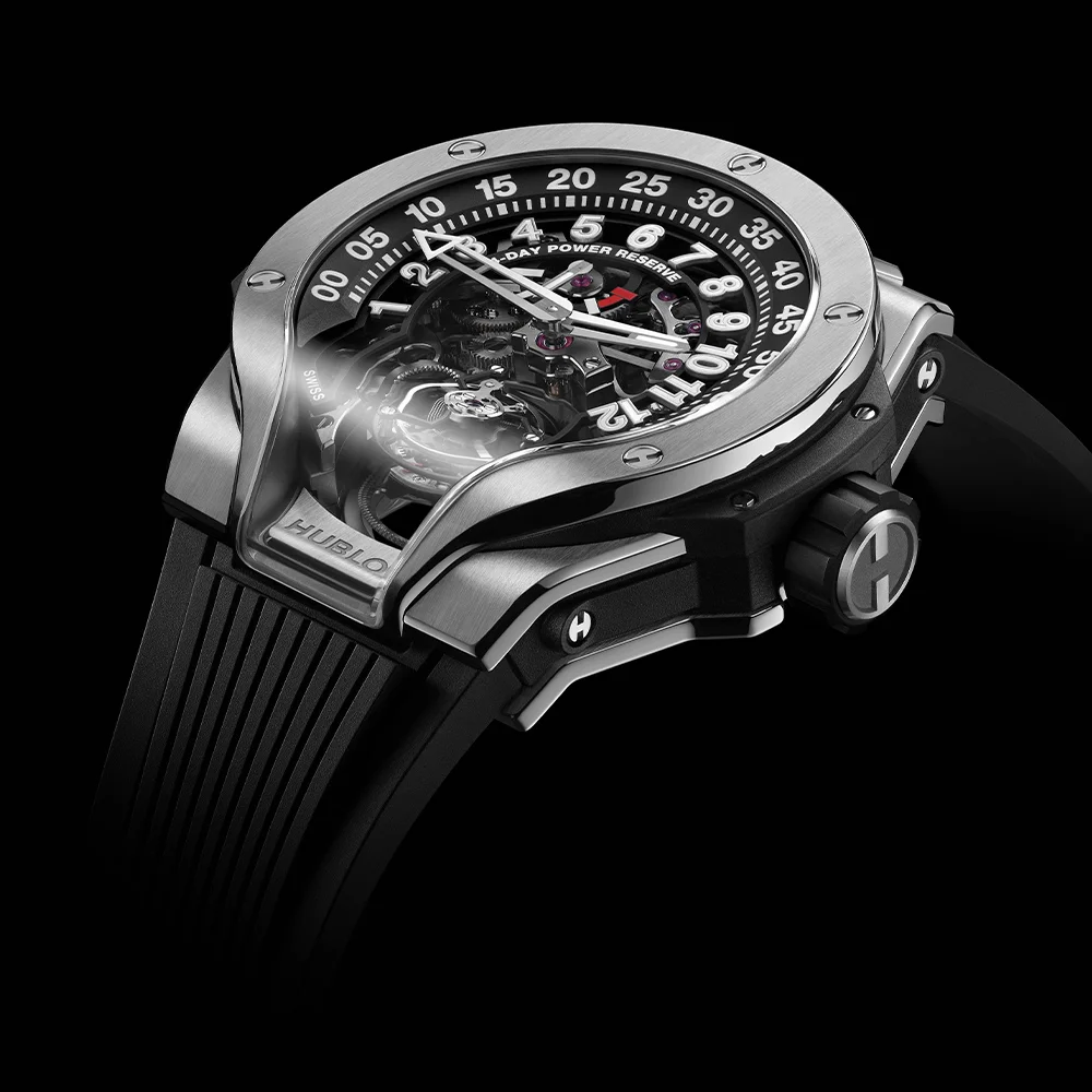 The Hublot MP-13 Tourbillon Bi-Axis Retrograde is a bi-retrograde, bi-axis tourbillon spec monster