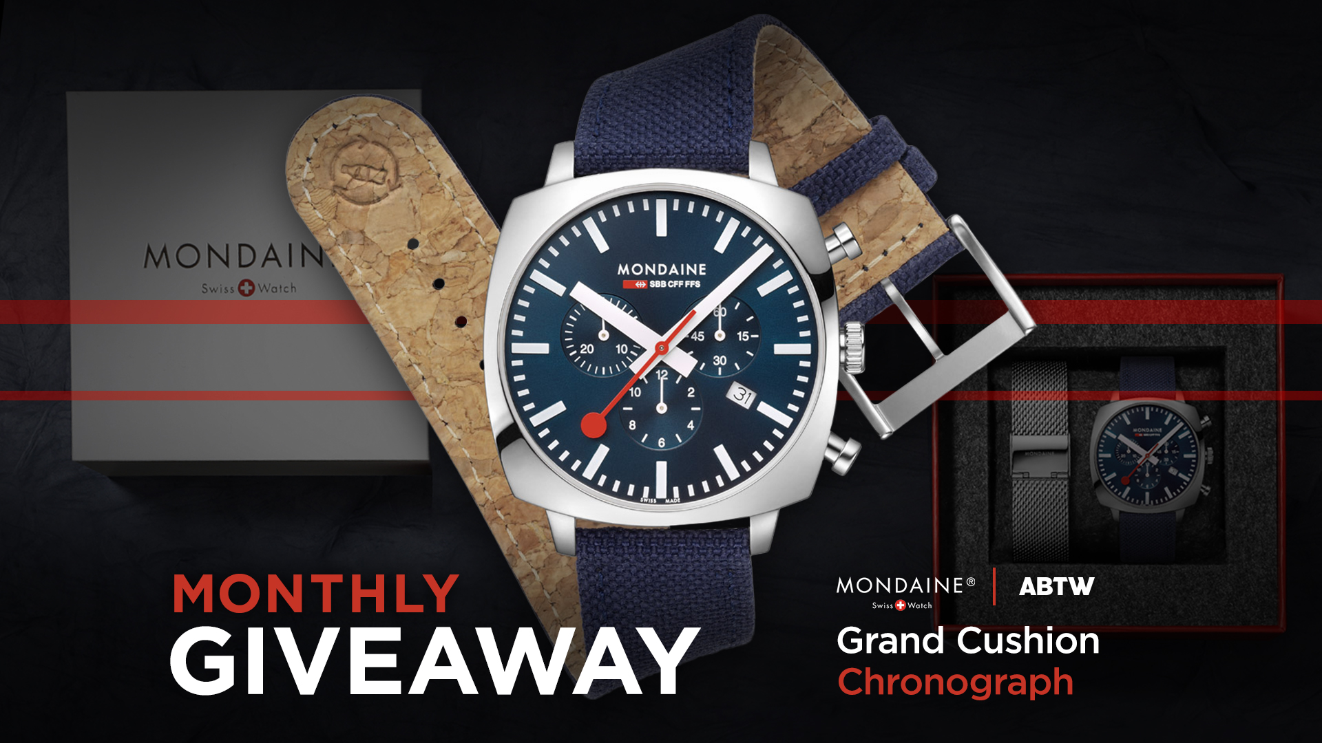 WATCH GIVEAWAY: Mondaine Grand Cushion Chronograph