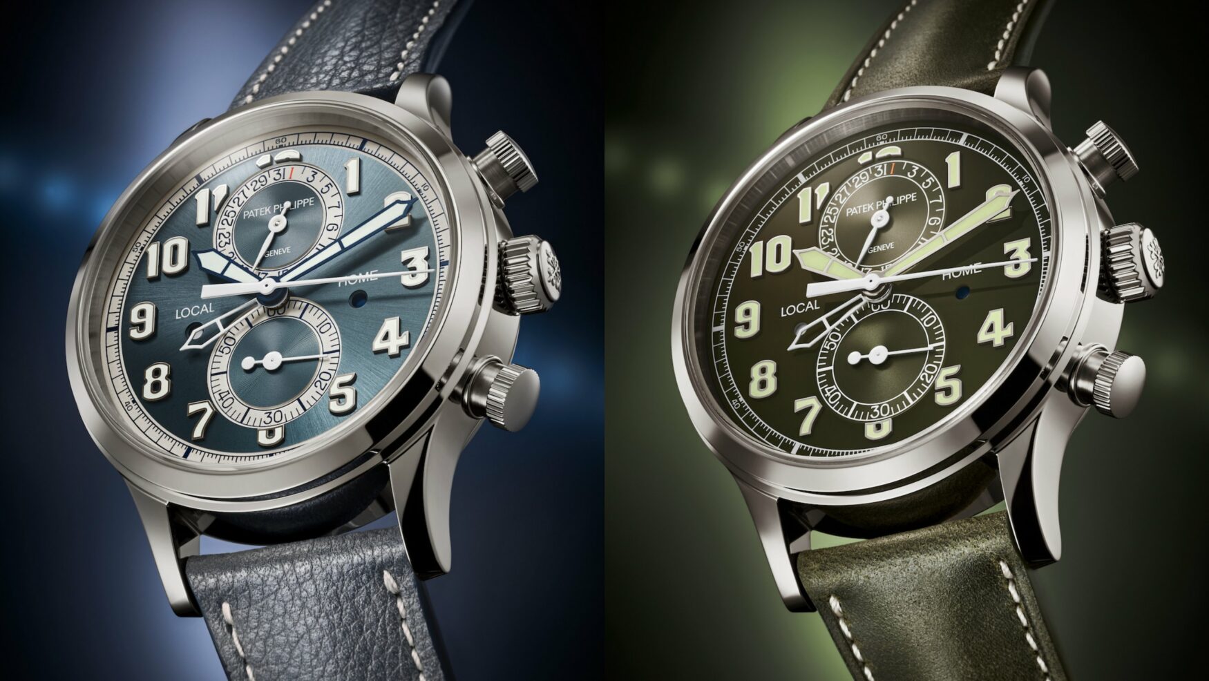 Patek Philippe wows with the Calatrava Pilot Travel Time Chronograph in white gold