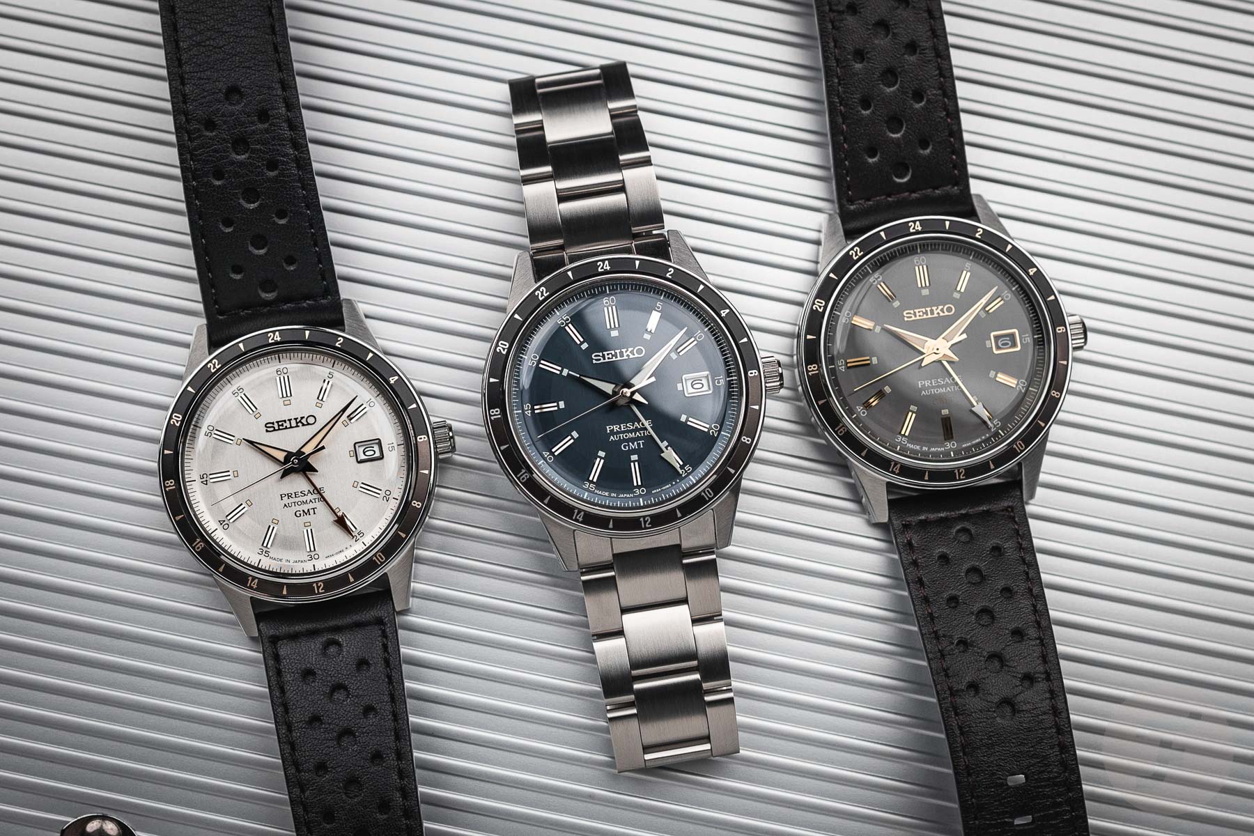 Introducing The Seiko Presage Style60’s GMT In Blue, Gray, And Black (Live Pictures)