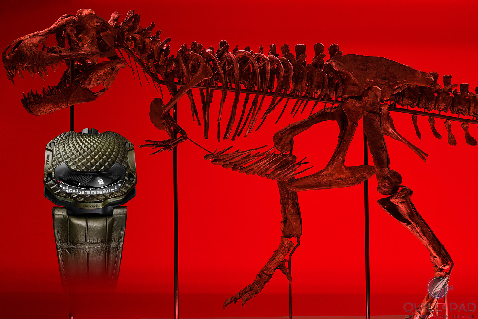 T-Rex Dinosaur Plus Urwerk UR-105 Unique Piece Trinity at the ‘Out of this World’ Auction: Featuring the First Complete Tyrannosaurus Rex Skeleton Auctioned in Europe