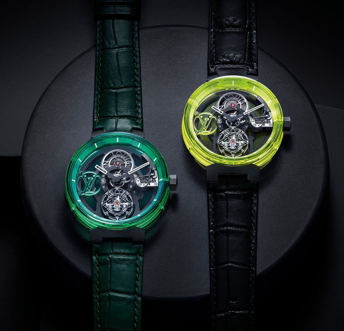 Louis Vuitton Adds Fluorescent Colors to Sapphire Tambour Moon