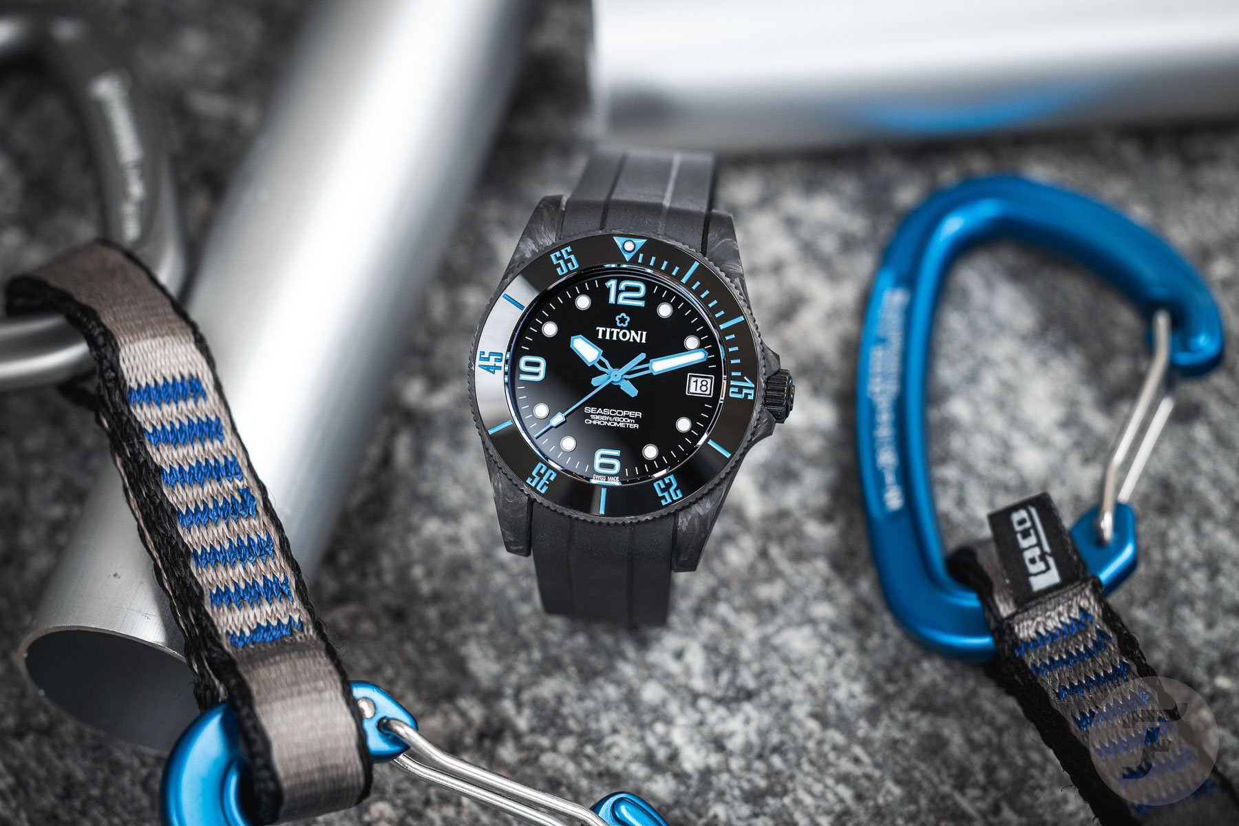 Hands-On With The Impressive Titoni Seascoper 600 Blue CarbonTech Dive Watch