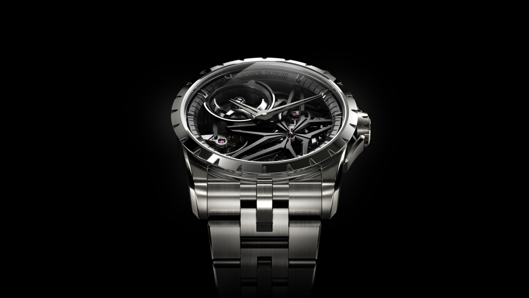The Roger Dubuis Excalibur Monobalancier Titanium offers a subtler take on the brand’s avant-garde designs