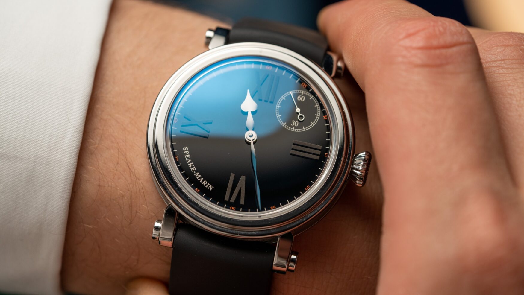 The Speake-Marin Academic Black Tie is minimalist and avant-garde