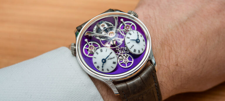 Hands-On: MB&F LMX Paris Edition Watch In Purple & Platinum For Chronopassion
