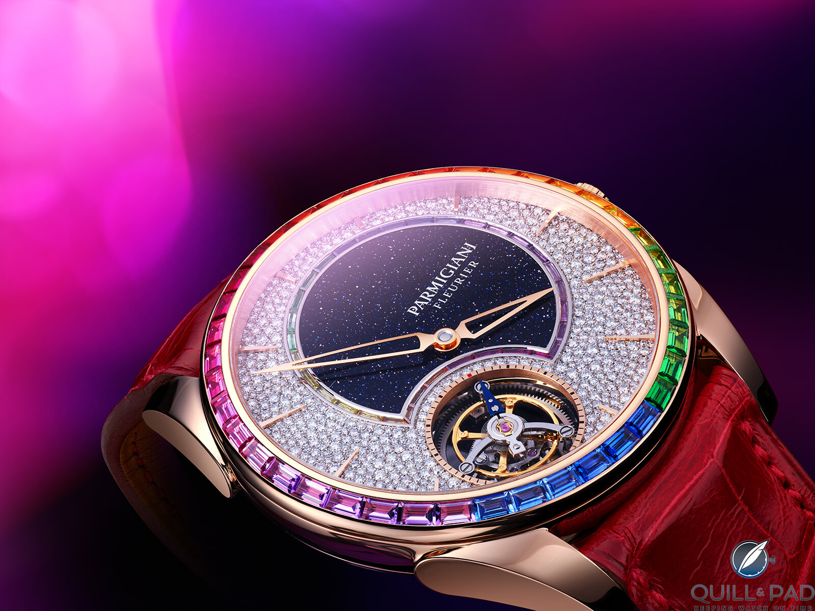 Three Watches with Flying Tourbillons from Parmigiani Fleurier, Bulgari, and Hublot