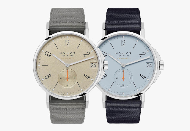 Nomos Glashütte  – Ahoi neomatik 38 date with golden sands and sky blue dials