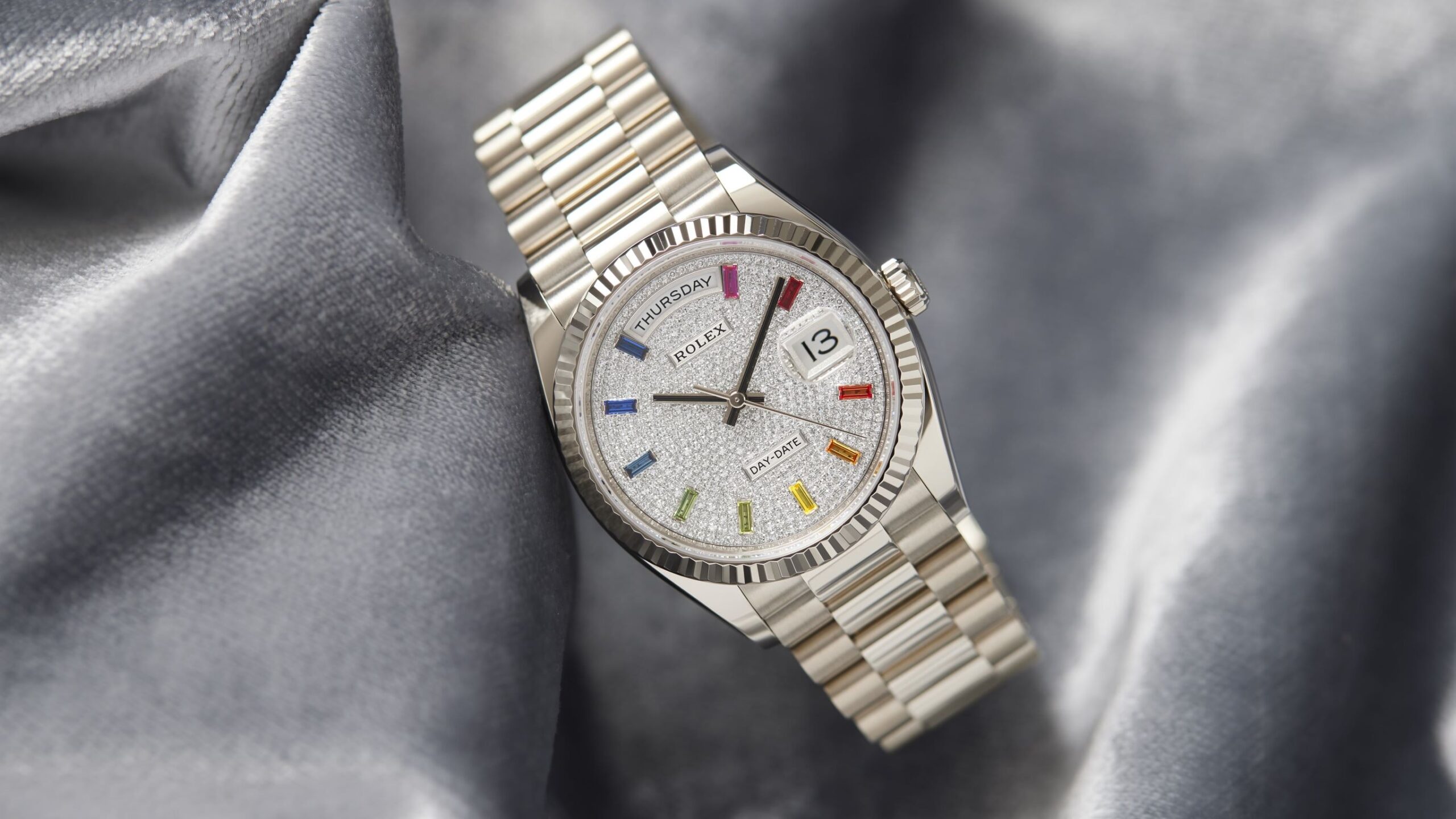 Pre-Owned Picks: A Rolex Rainbow Day-Date, A Vacheron Constantin With A Gold Movement, And The Anti-Magnetic Omega Seamaster ‘Bumblebee’