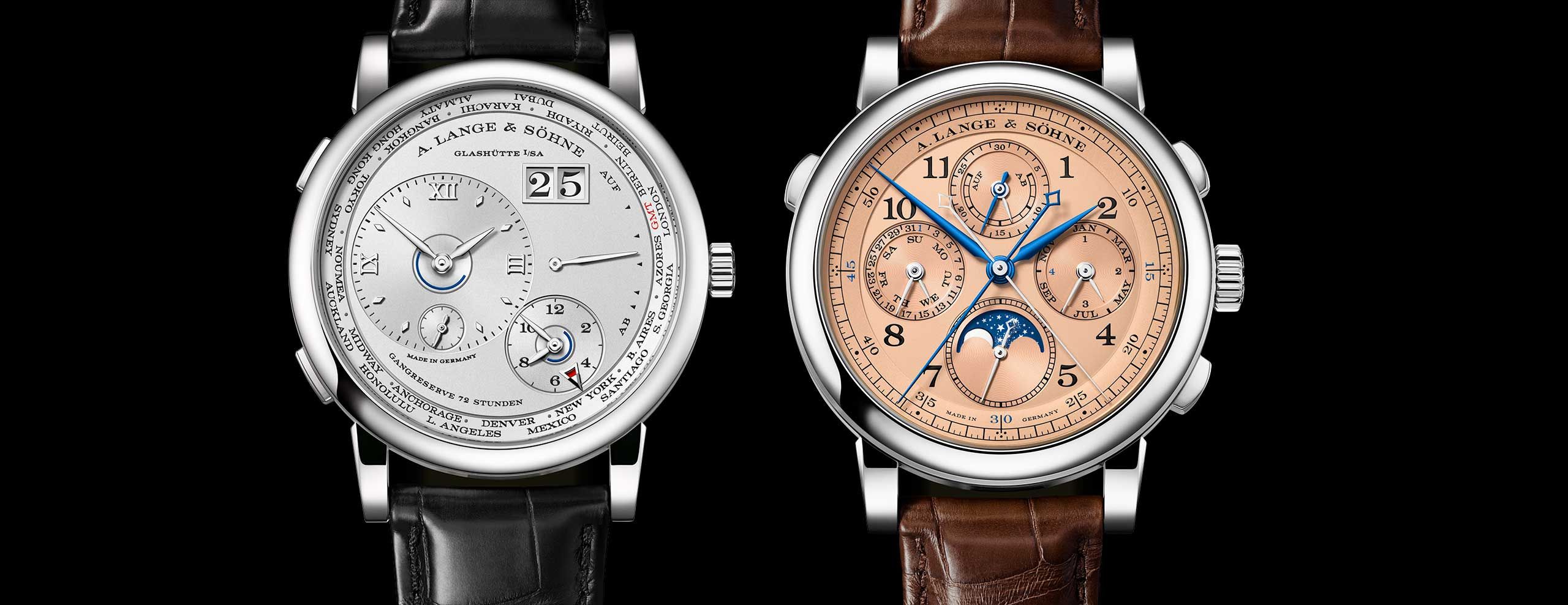 Two A. Lange & Sohne classical complications now upgraded in precious gold and platinum