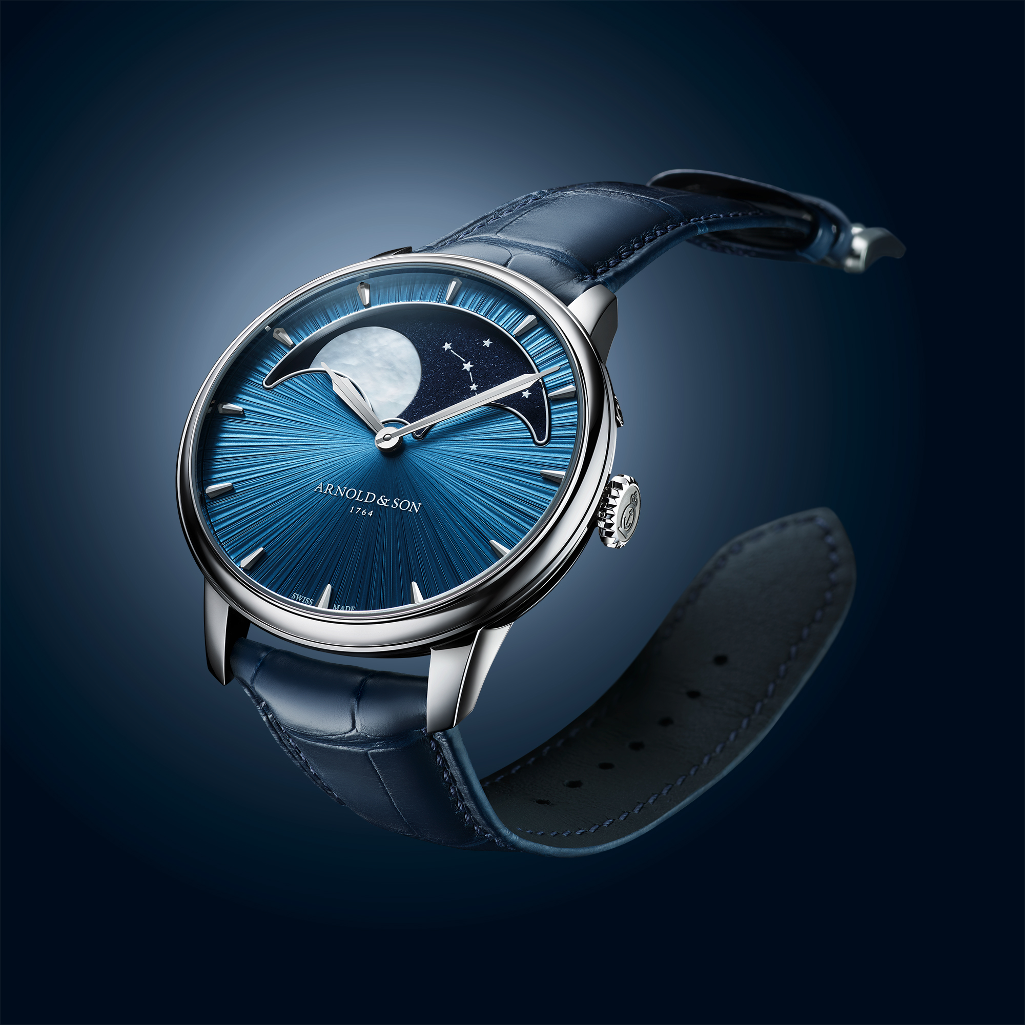 New Arnold & Son Perpetual Moon Glows in Celestial Blue 