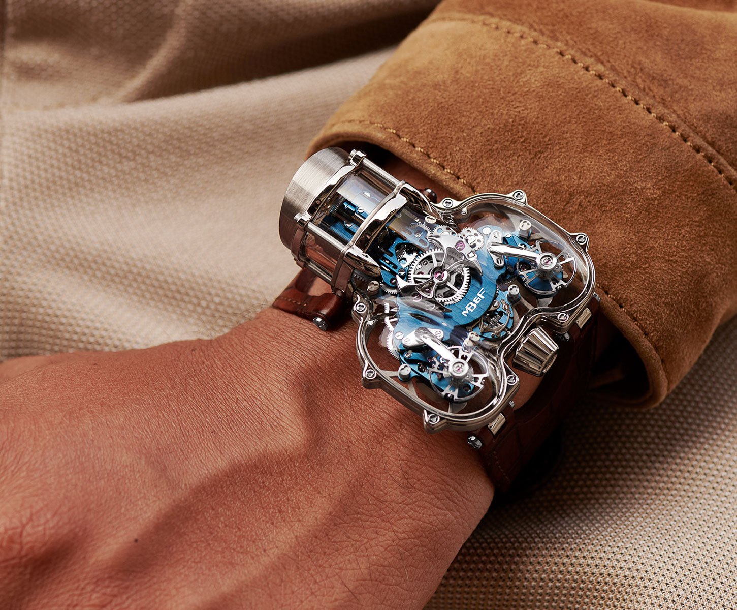 Introducing Two New MB&F Horological Machine N°9 Sapphire Vision Editions
