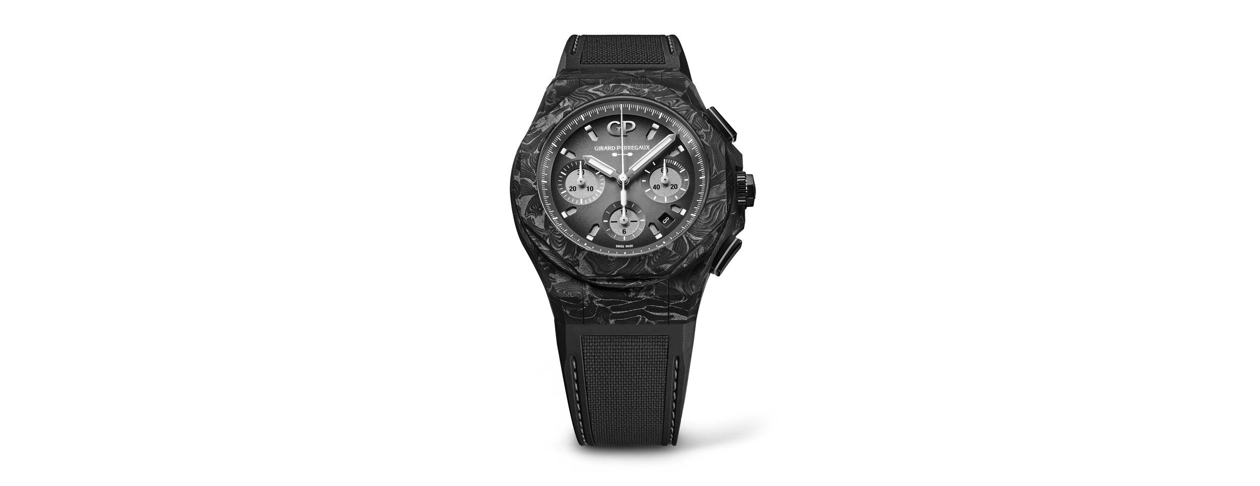 Geneva Watch Days 2023: Girard-Perregaux Laureato Absolute Chronograph 8Tech with a Carbon-Titanium Case