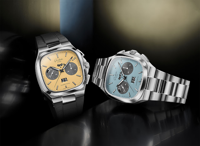 Glashütte Original – Seventies Chronograph Panorama Date, "Golden Bay" and "Ocean Breeze" editions