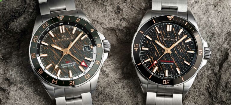 New Release: NORQAIN Neverest GMT Glacier Grey & Gold And Neverest Glacier Black & Gold Watches