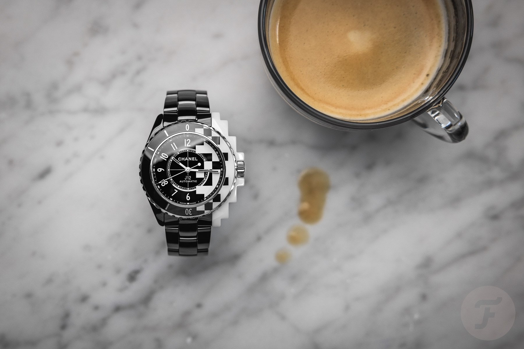 Enjoying A Monday Morning Coffee And A J12 Cybernetic Watch In The Chanel Universe