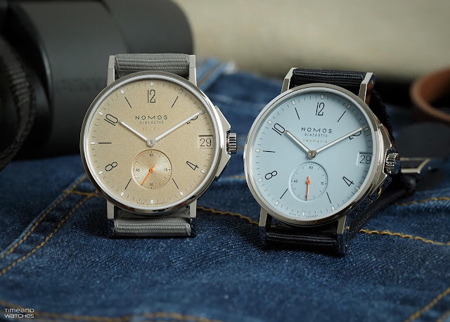 Review: Nomos Glashütte Ahoi neomatik 38 date with golden sands and sky blue dials