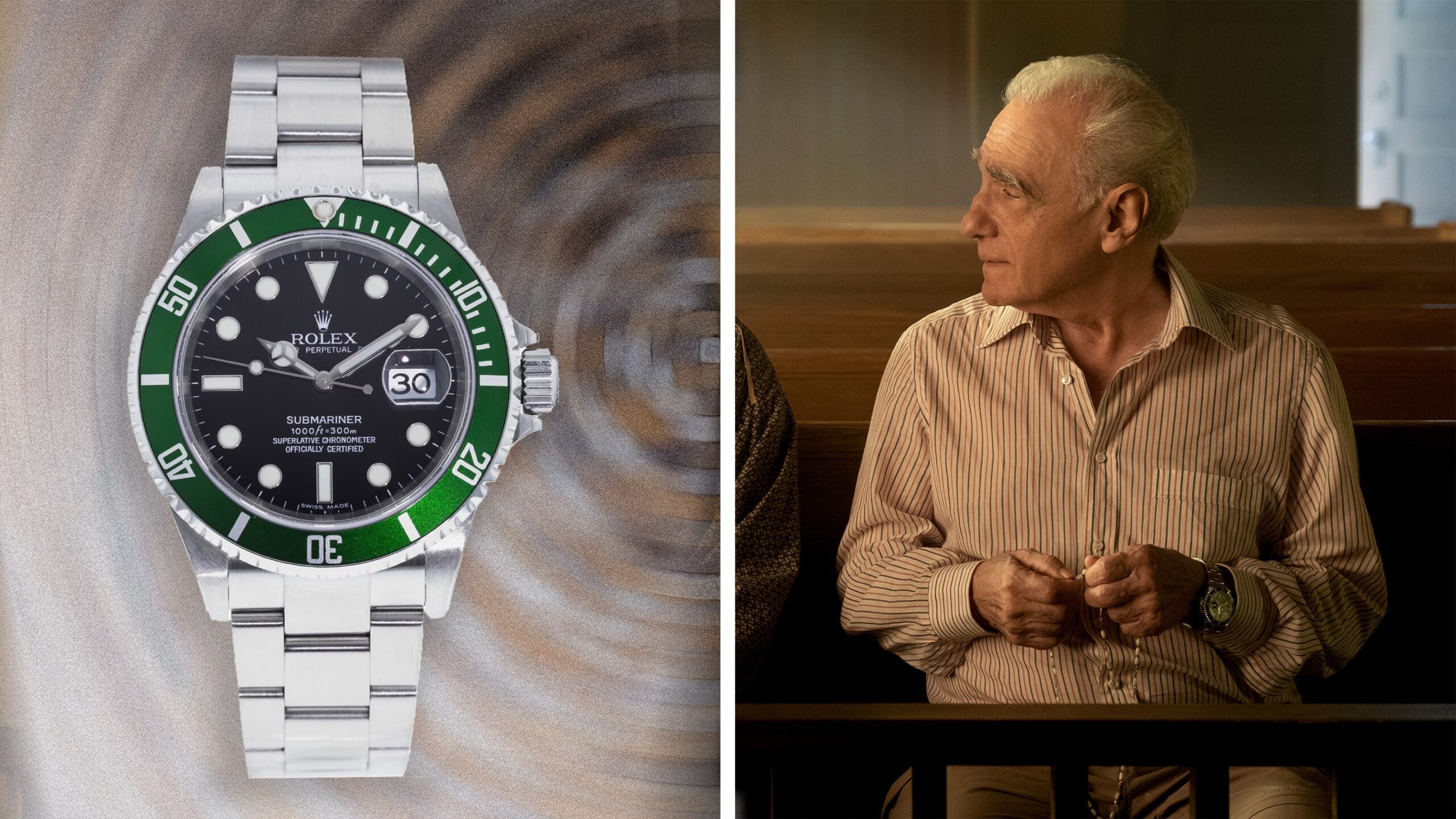 Watch Spotting: Martin Scorsese Wearing A Rolex ‘Kermit’ Submariner Ref. 16610LV While Filming ‘Killers Of The Flower Moon’