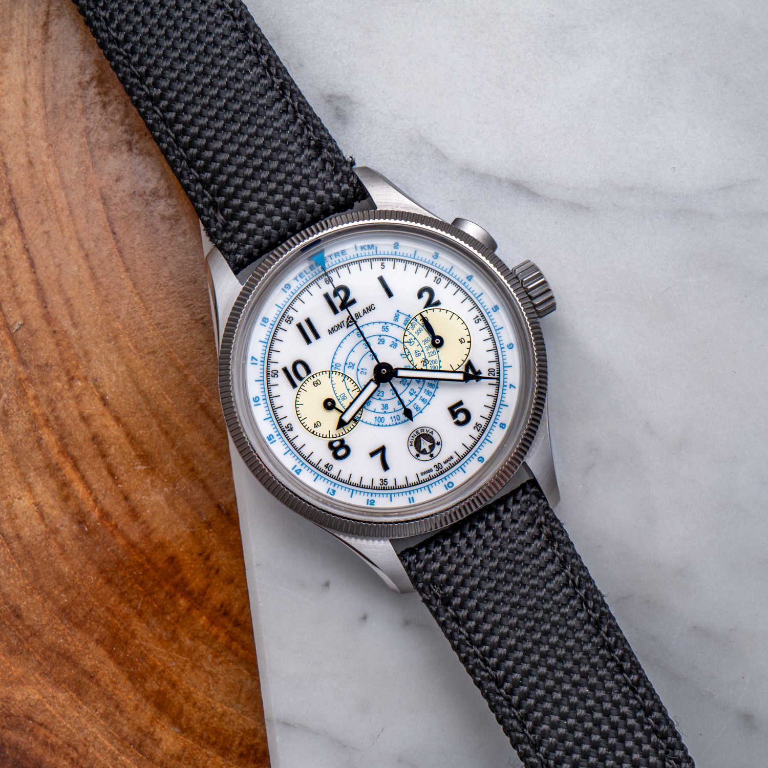 Hands-On Debut: Montblanc 1858 Minerva Monopusher Chronograph “Blue Arrow” P.05 For Collective Horology