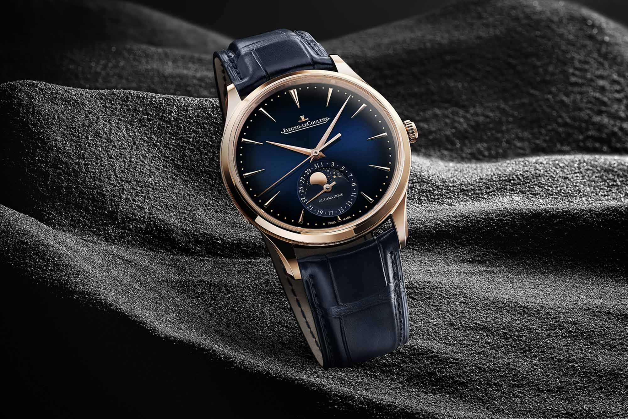 Jaeger-LeCoultre Introduces a New Master Ultra Thin Moon with a Dramatic Gradient Blue Dial and Rose Gold Case
