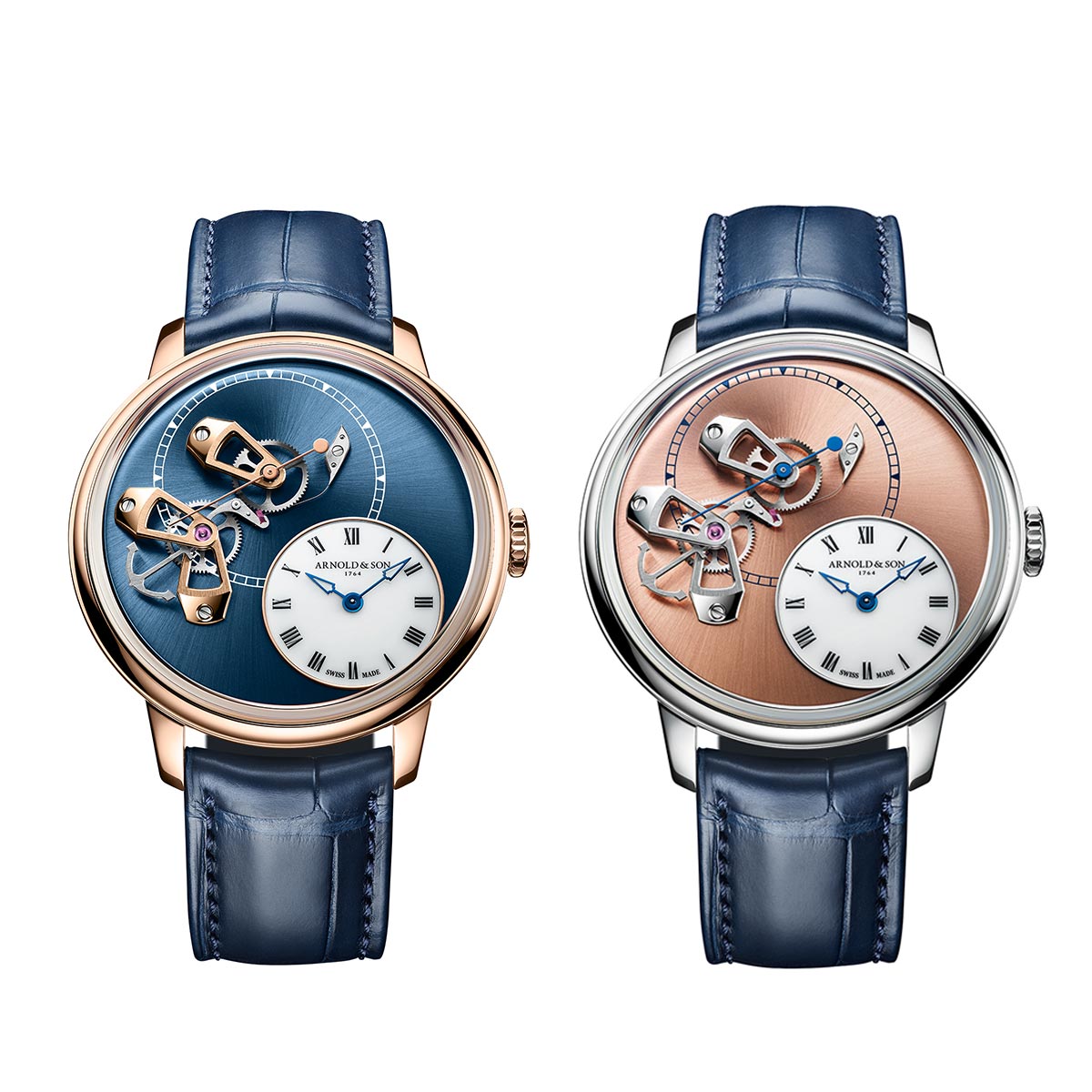 Showing at WatchTime New York 2023: Arnold & Son DSTB 42 Platinum and Red Gold