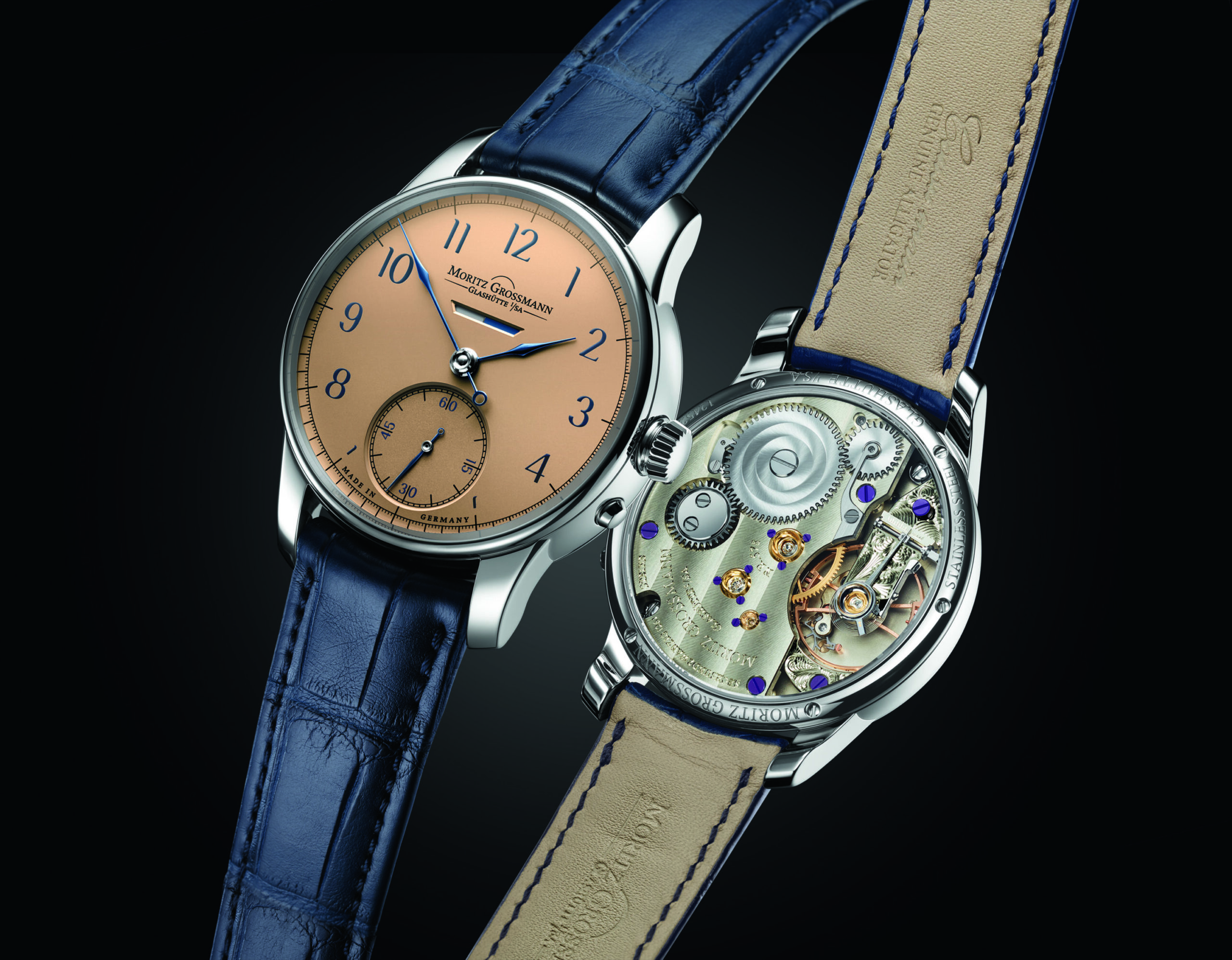 Showing at WatchTime New York 2023: Moritz Grossman Benu Power Reserve Salmon