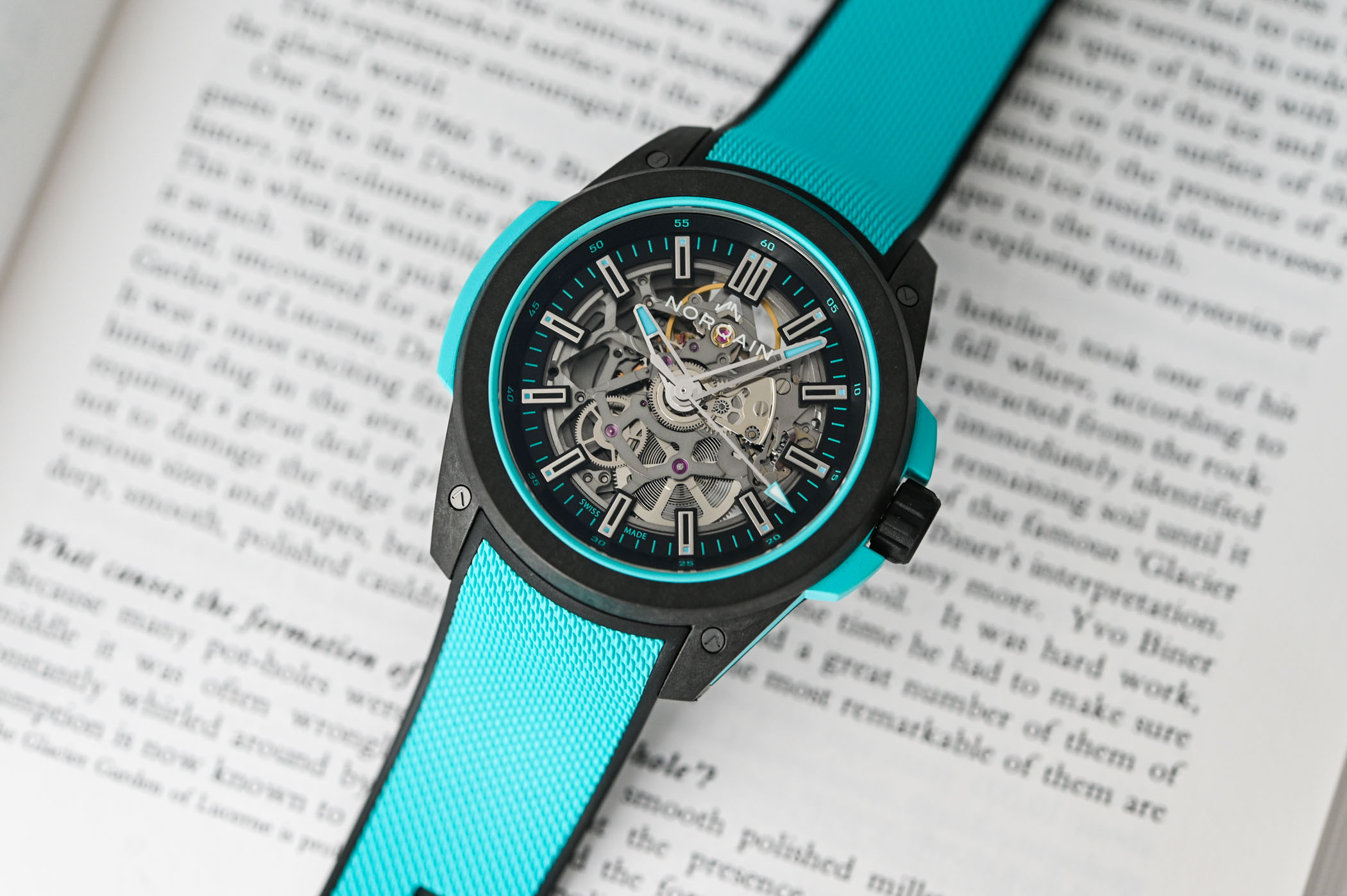 Showing at WatchTime New York 2023: Norqain Wild One Skeleton Turquoise